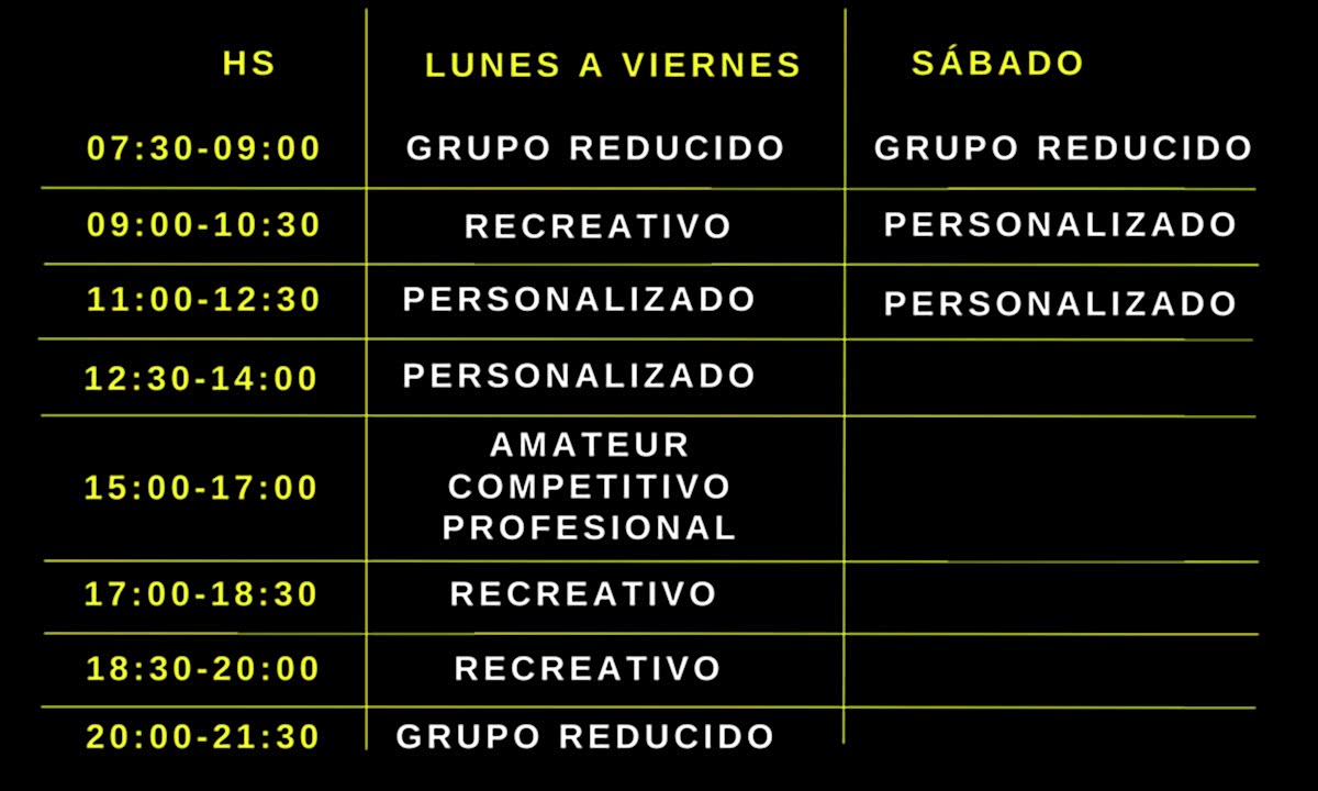 Horarios Stake Boxing Club